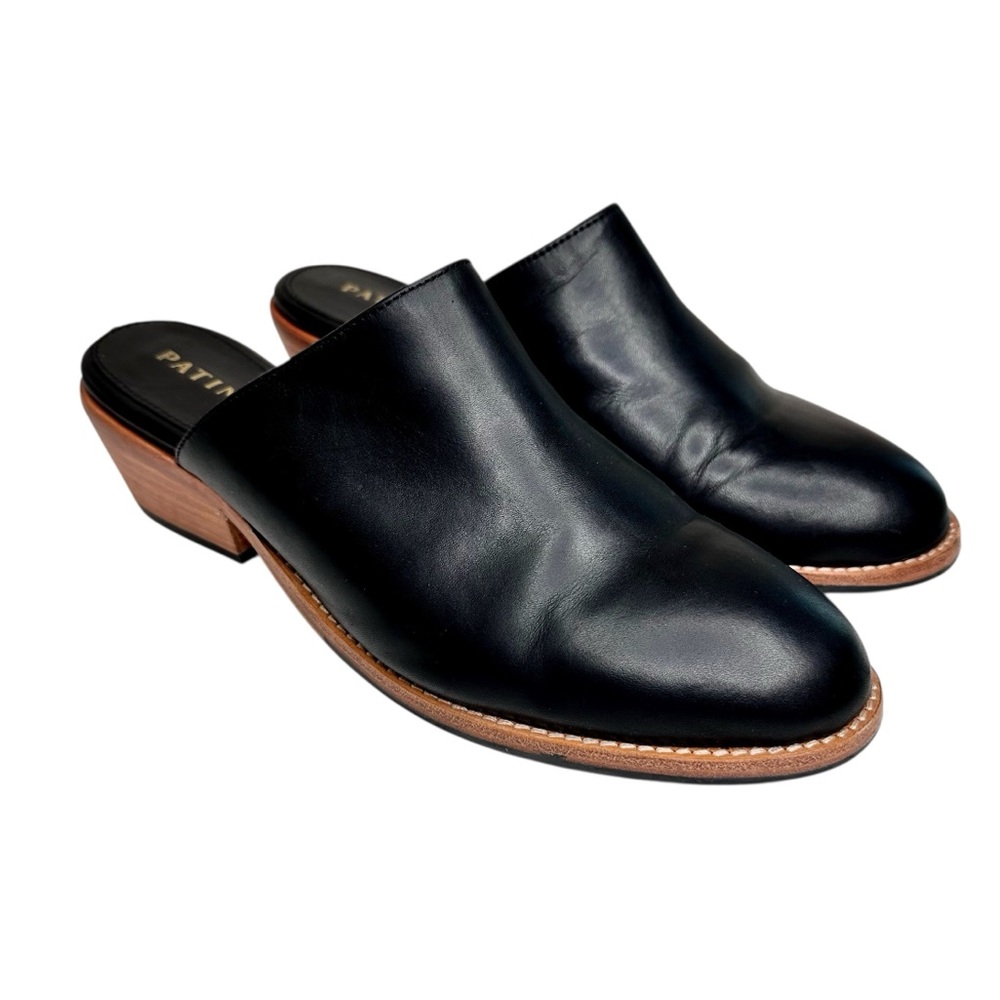 Patina Portland Leather Goods Almost Perfect Closed Toe Mules Shoes Black 9.5 - Picture 5 of 16